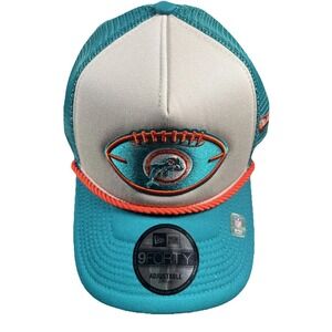 New Era NFL Men's Miami Dolphins 2024 Sideline Historic 9FORTY Trucker Snapback‎